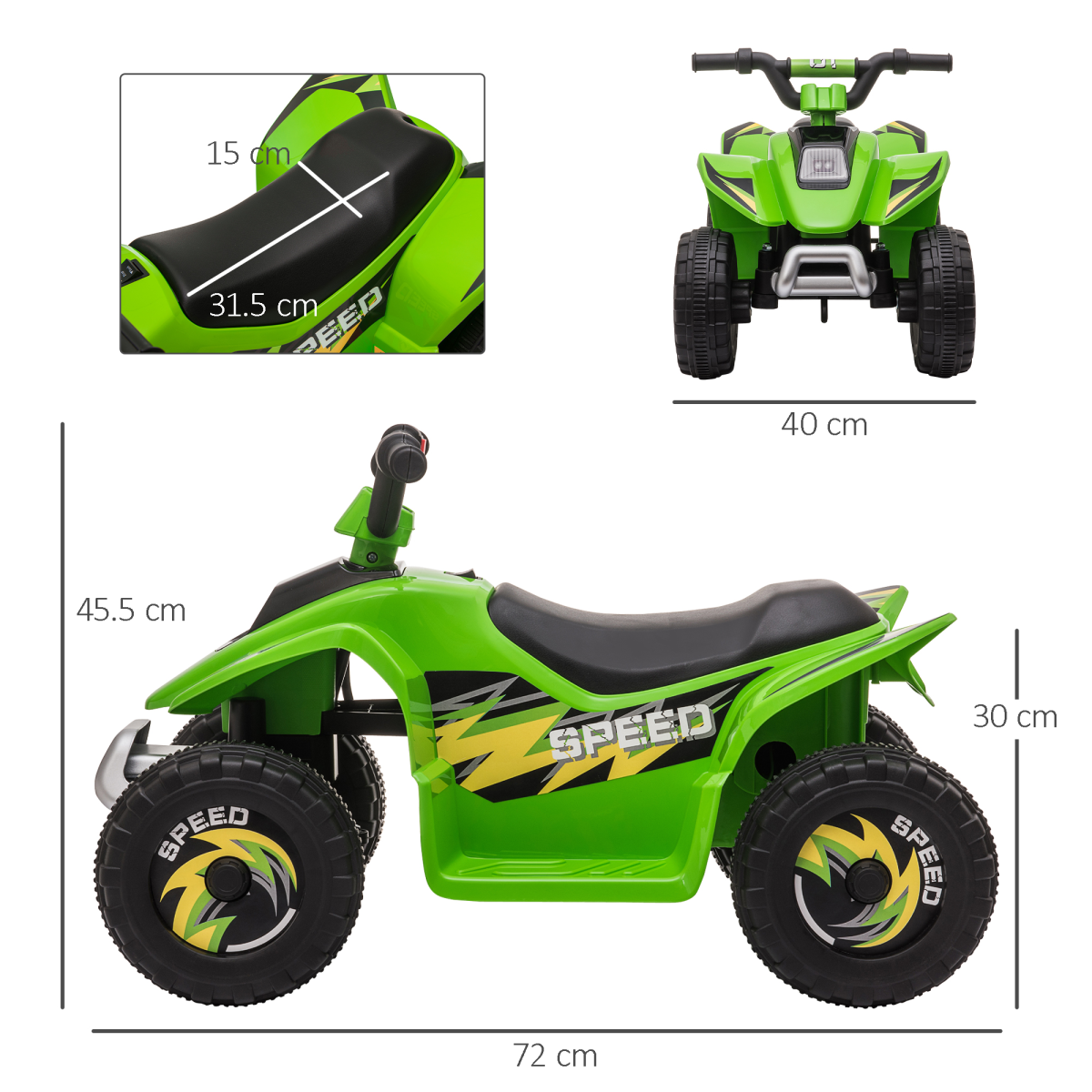 6V Kids Electric Quad Bike - Green