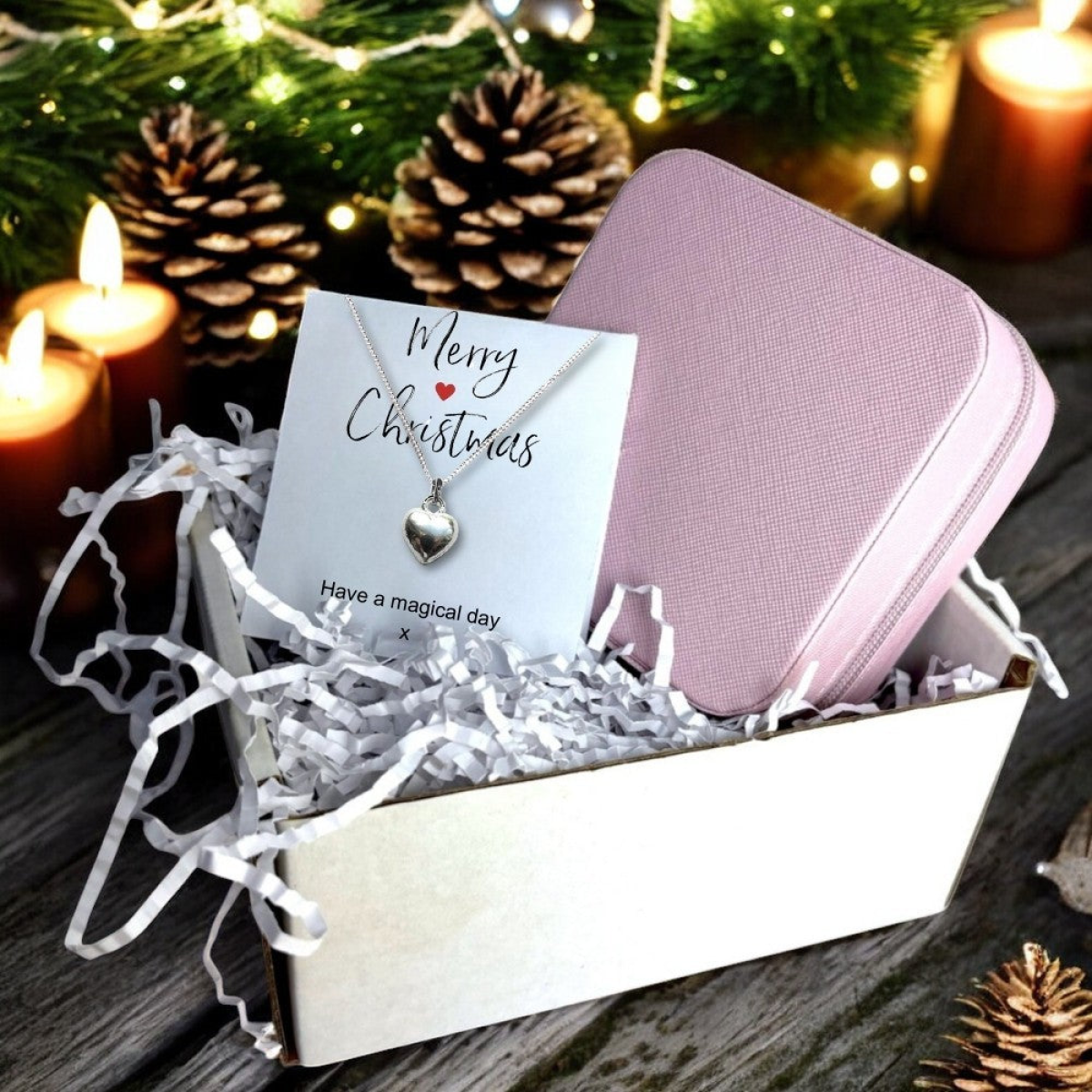 Merry Christmas Gift Hamper Necklace & Jewellery Box Gift